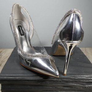 NiB NINE WEST Women's Tatiana3 Pump, Silver with Sparkling Details 8